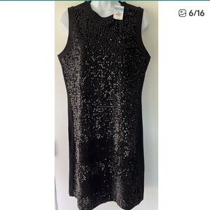 J. McLAUGHLIN Christian Black Sequin Dress, Sz M, NWT